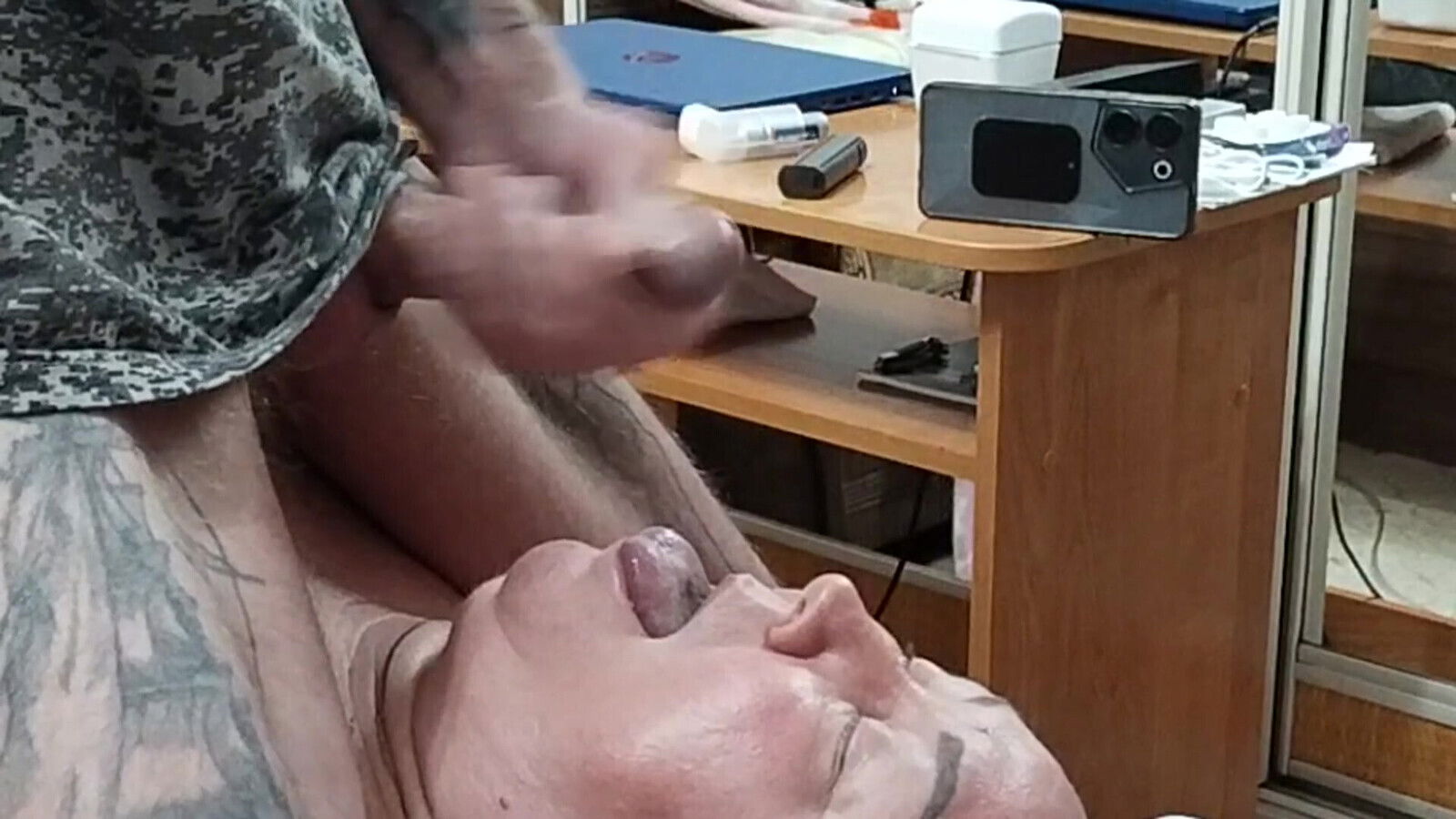 jerking dick feed mother-in-law with