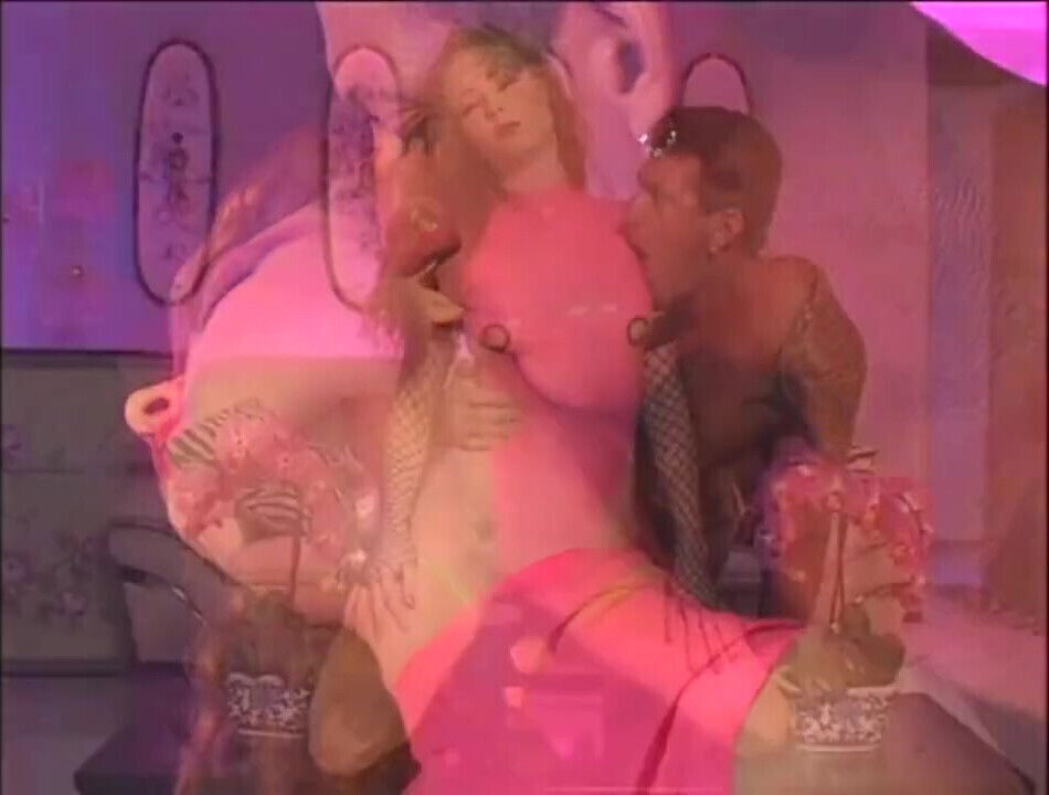 Sexy hair pink latex dress pussy licking penetrated