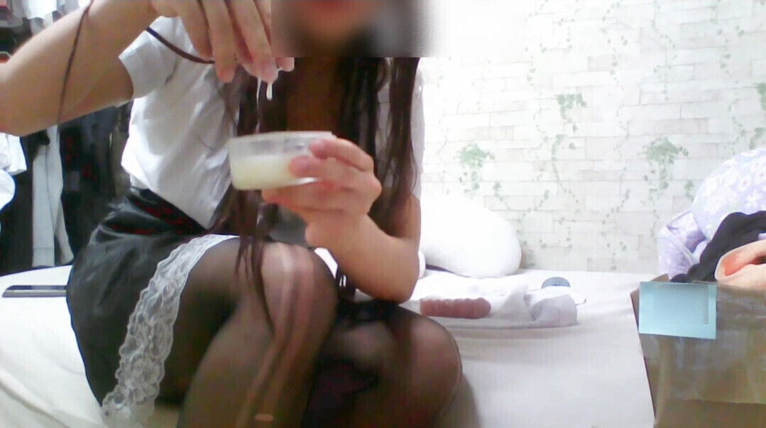 naughty housemaid collected creampied pussy with anal-breaking sized cumming dildo