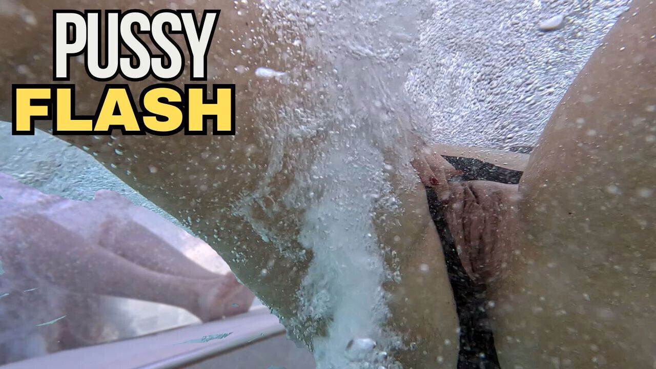 Flashing pussy front student public swimming pool helps masturbate it's very risky with people near