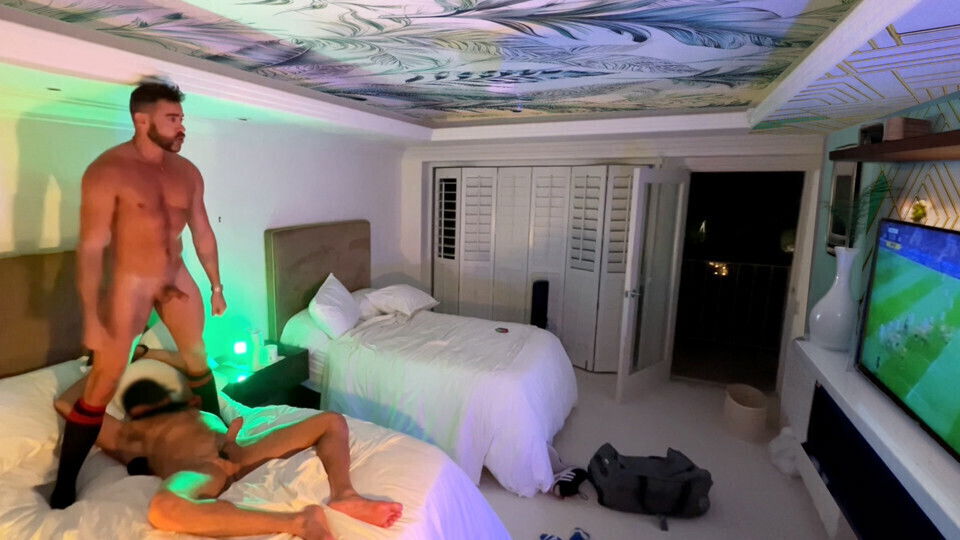 Rugby Jocks Fuck over Hotel Room after game