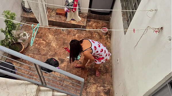 neighbor watched washing clothes neighbor