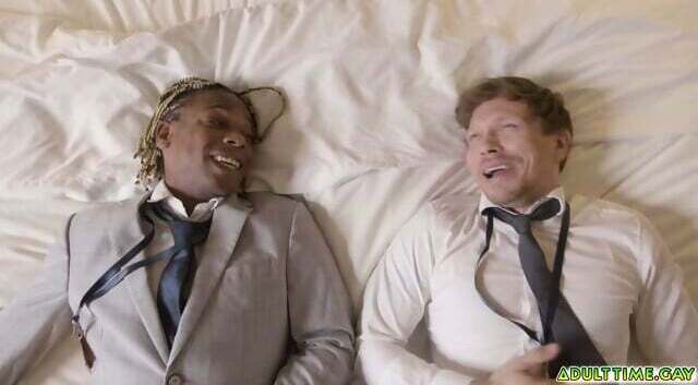 Work colleagues Ethan Chase Adrian Hart jerking side side