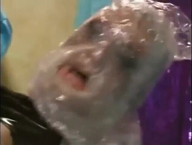 Dominated latex chick gets hard bang from