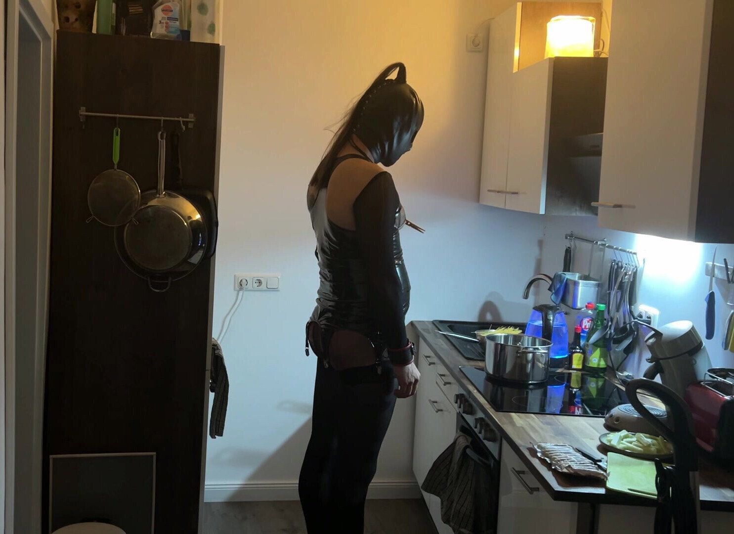 Fetish Lofts Cooking Session with Slave Part 2-4.