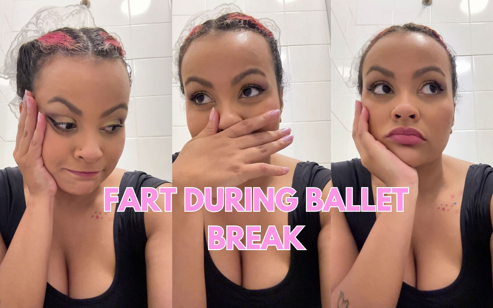Gassy Ballerina Trying Fart During Show Break
