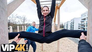 HUNT4K. ripped leggings sucked stranger'_s front ones