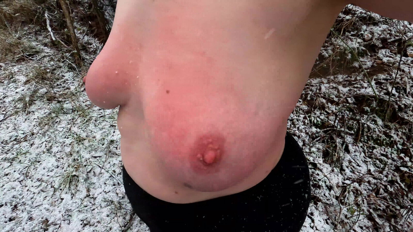 Slapping while hiking through snow