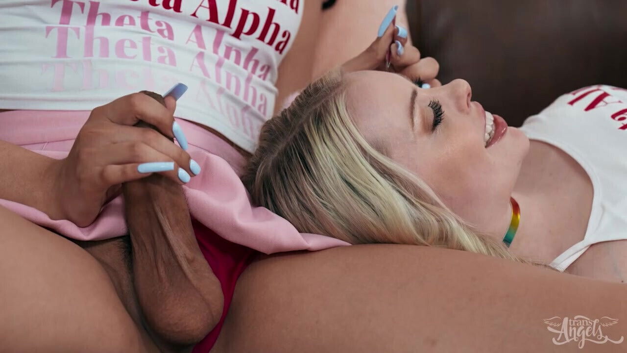 TRANS ANGELS Zariah Piledrives Haley Spade Wild Sorority Hookup With Deep Strokes Loud Moaning