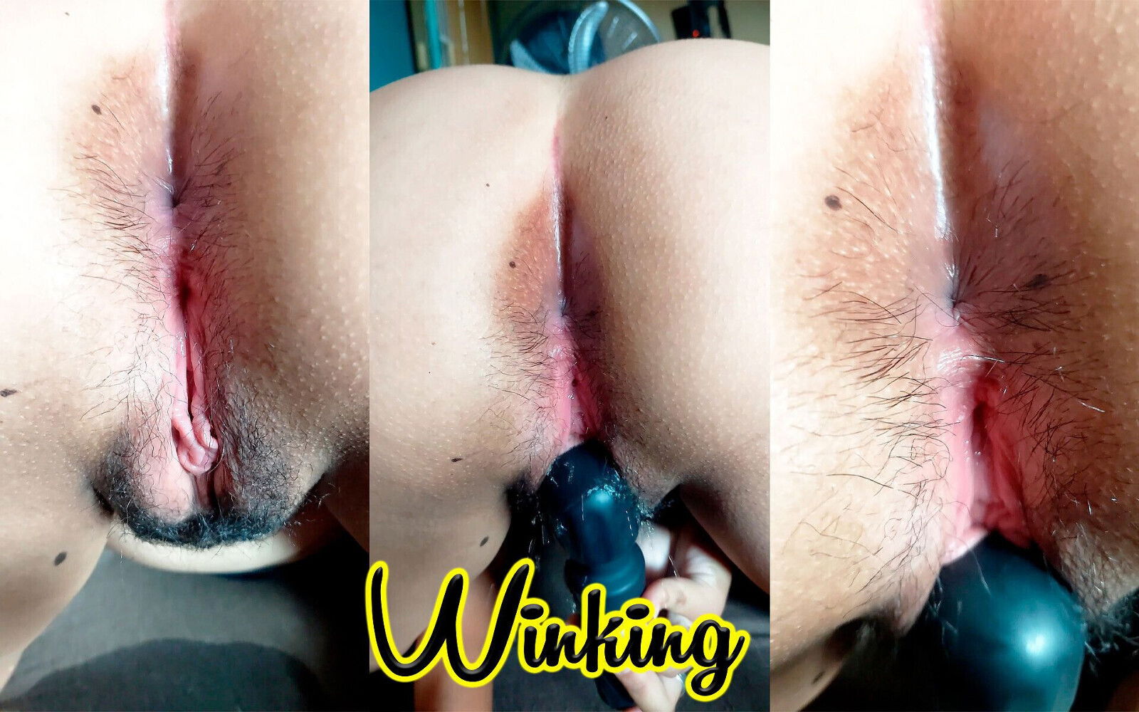 Beautiful Hole Winks When Masturbate with Vibrator Vagina Drips with Pleasure