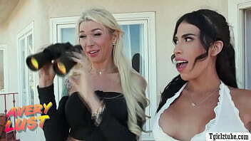 Construction worker drills horny