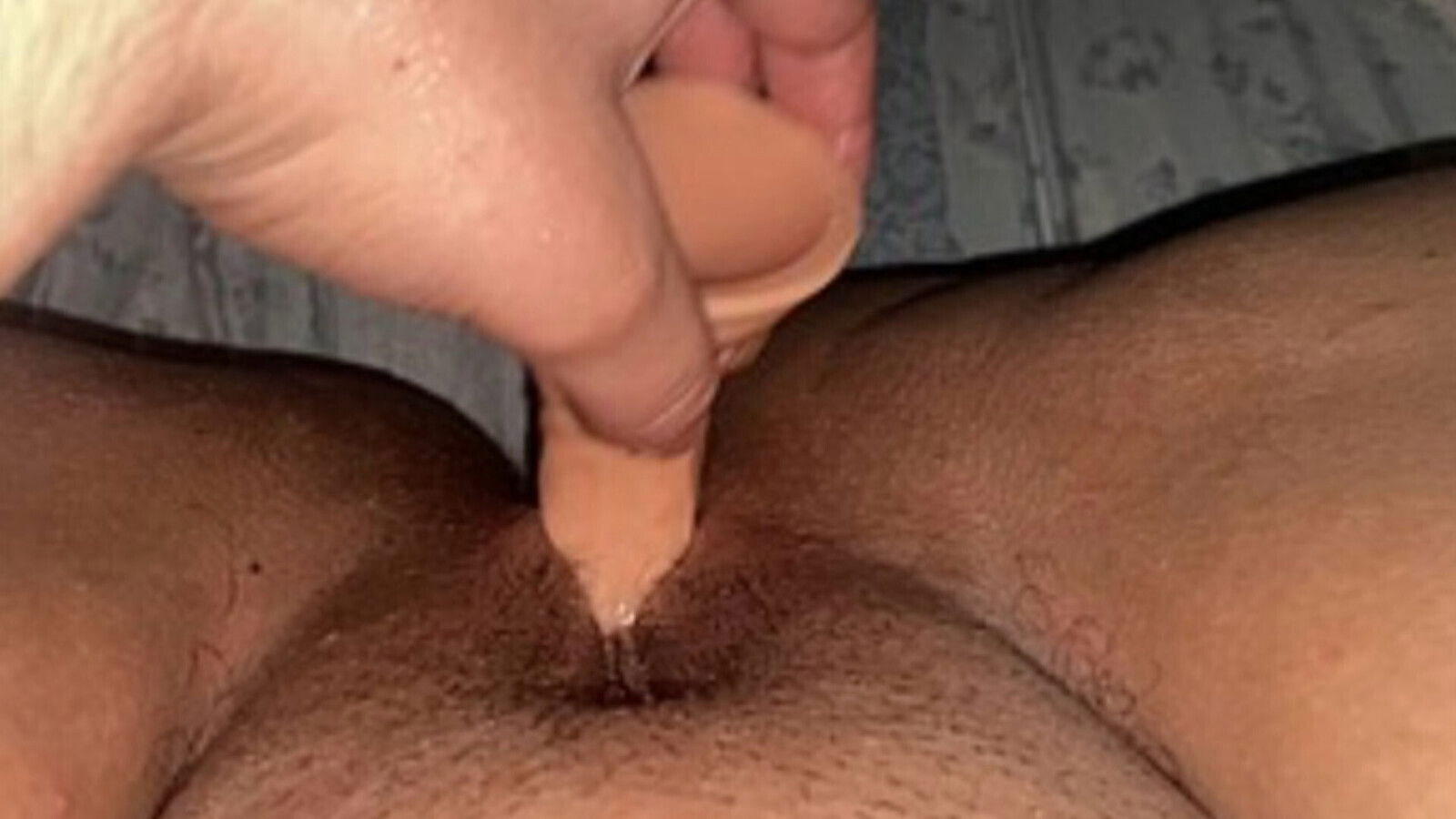 Fucking dildo while moaning until orgasm