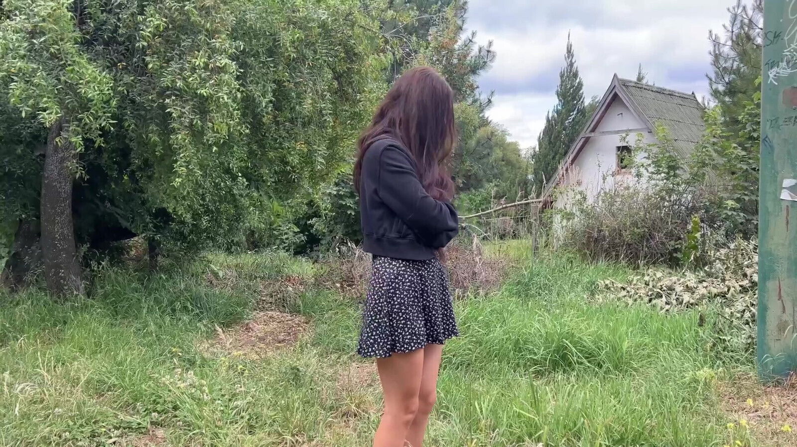 modest village girl shows opens impudent