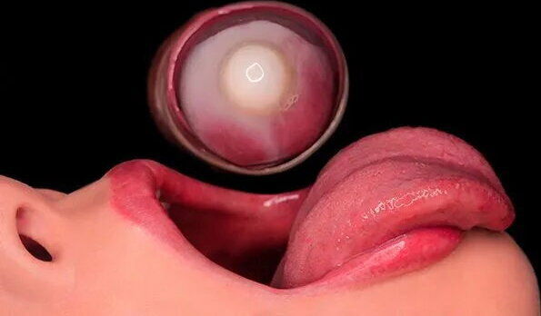 Close Up: Horny Condom Blowjob! She Removed the Condom and got Cum in Mouth T...