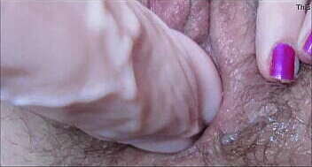 Extreme close pussy fucking with huge dildo