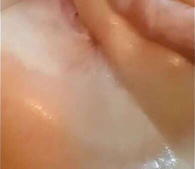 Teasing with rips leggings fucks with fingers