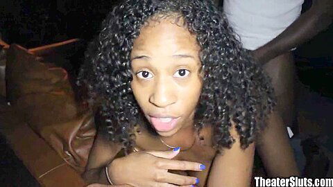 Happy Beauty Black Chick Banged Porno Theater!