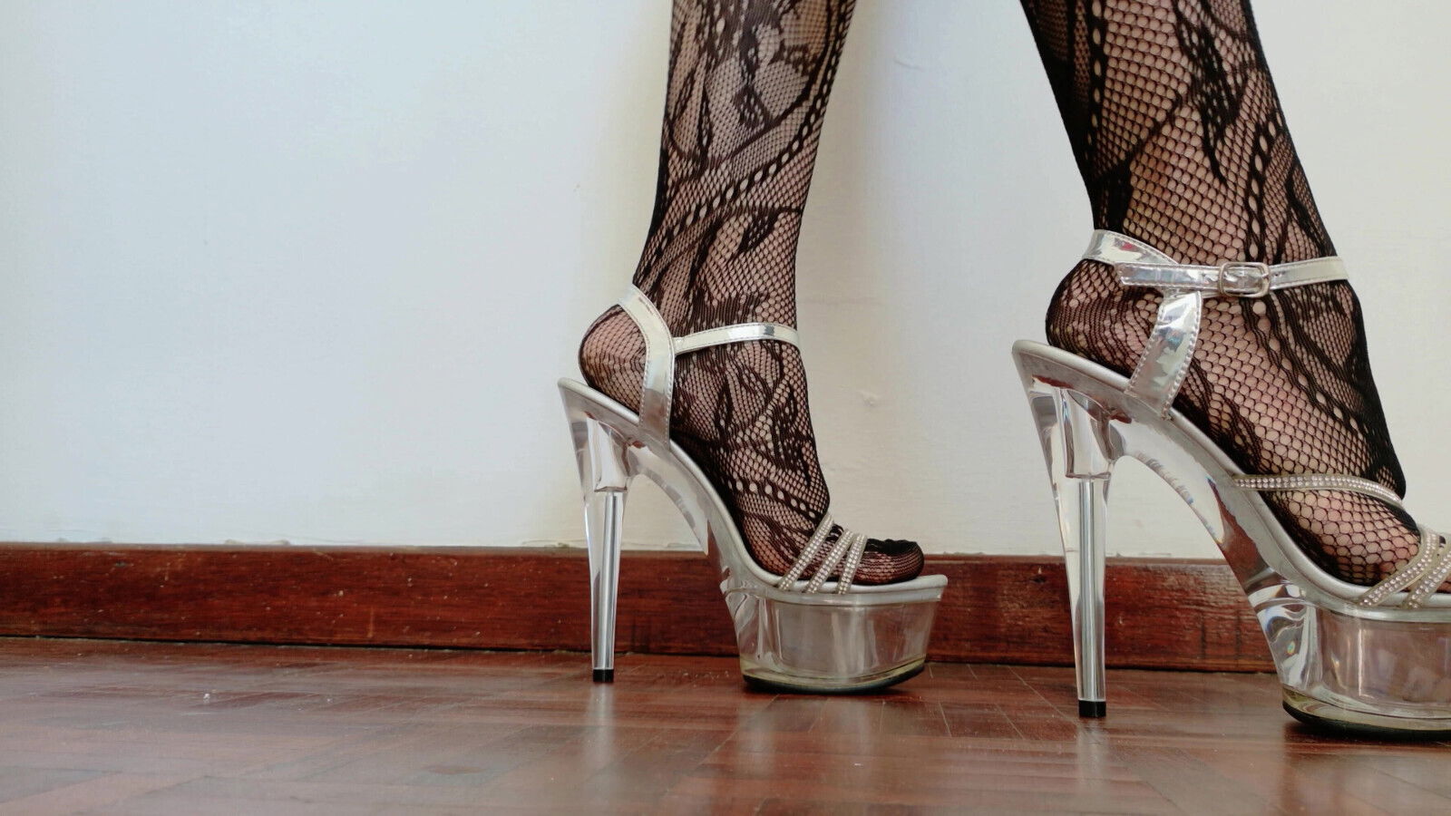 Nylon Clear Heels