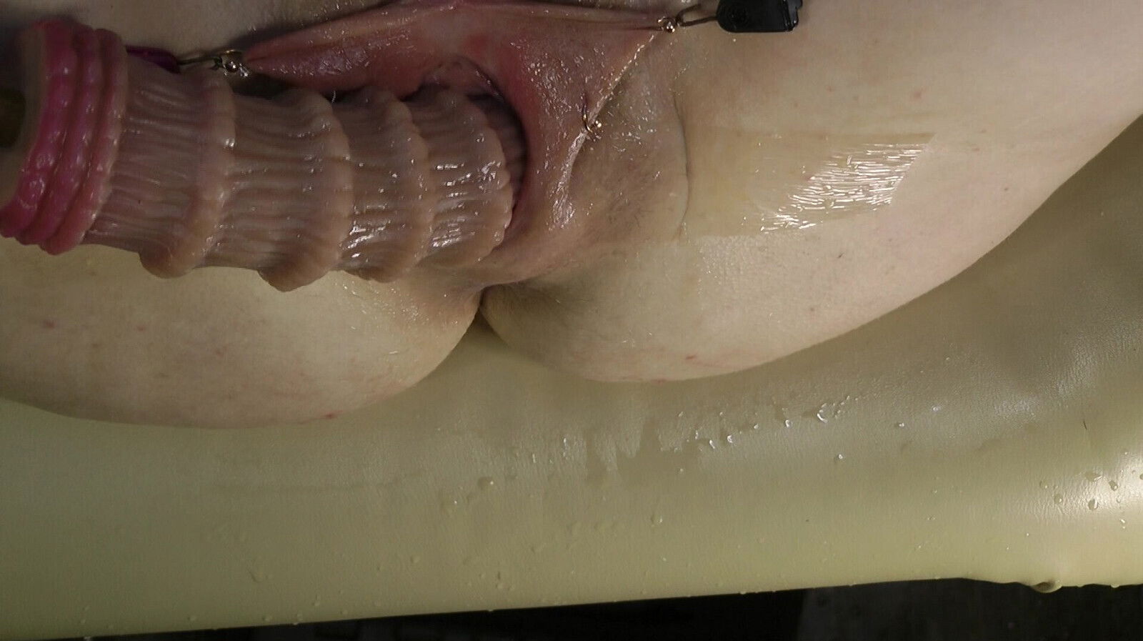 Spread Pumped Pussy Licking Fucking Working with Dildos Part