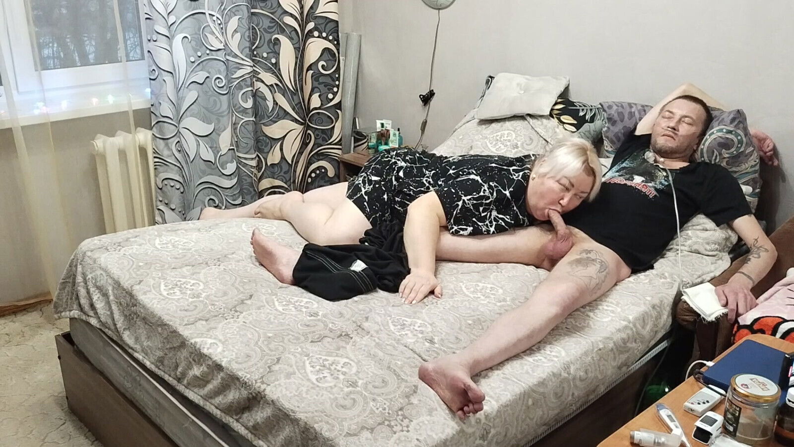 evening blowjob from mother-in-law swallowing