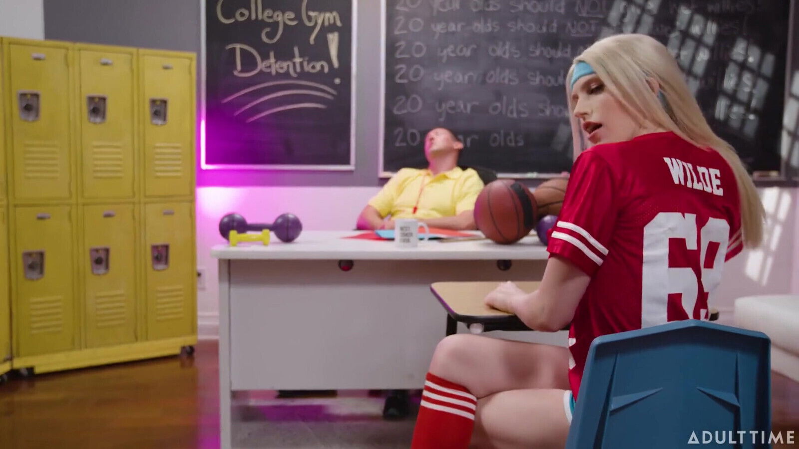 Oopsie Dick Coach Disciplines Misbehaved T-girls Khloe Izzy Wilde Detention!