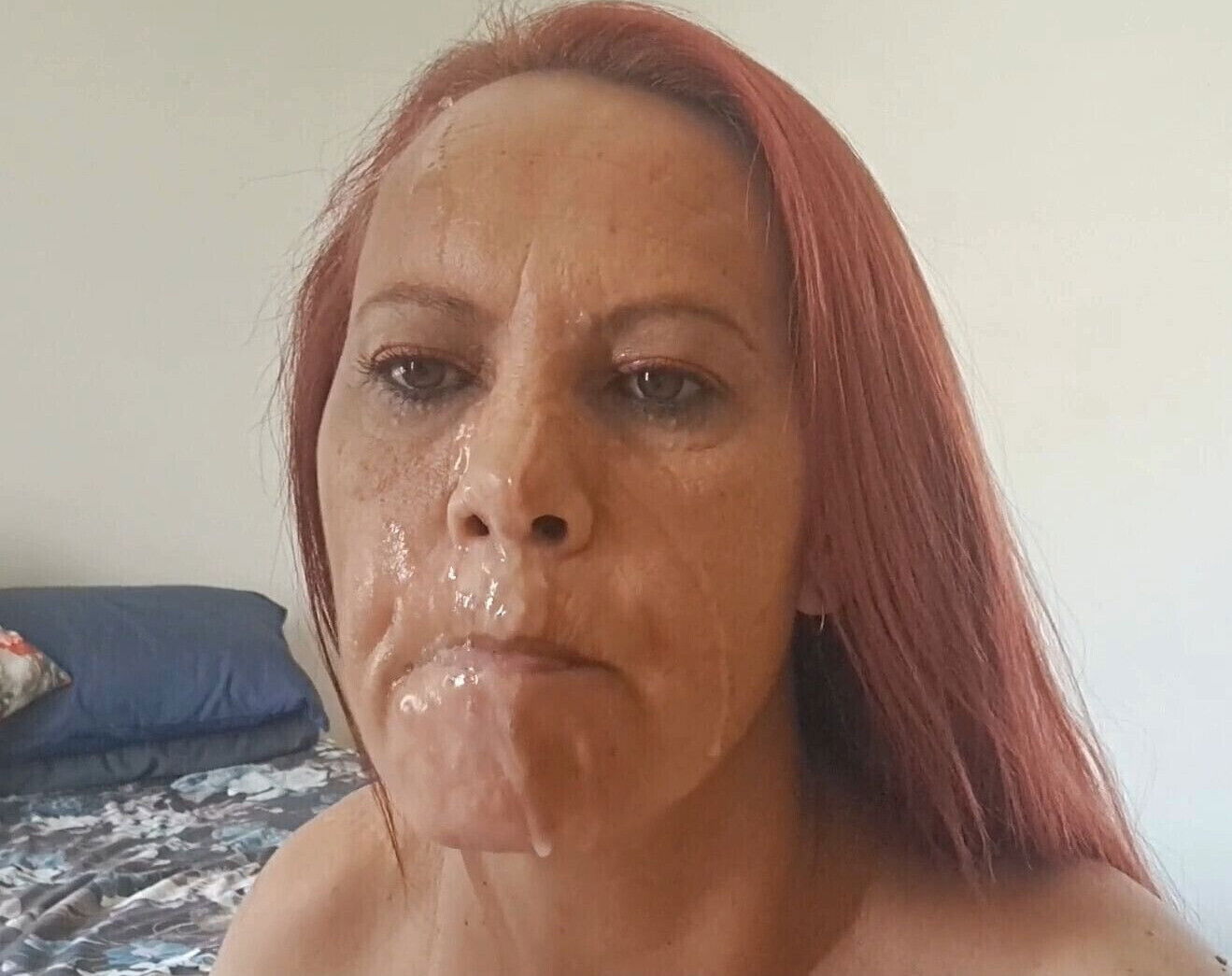 Smoking MILF Sucks Cock, Gets Huge Cumload Face!