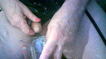 Dirty dogging slag Sarah smokes, wanks, drinks dogger'_s cum, piss