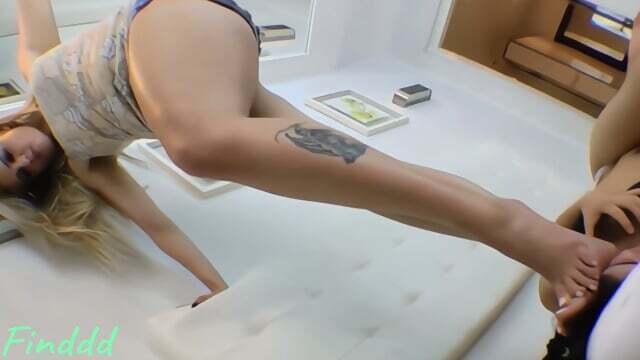 Big feet Brittney loves to trample bitch Fabi to cry