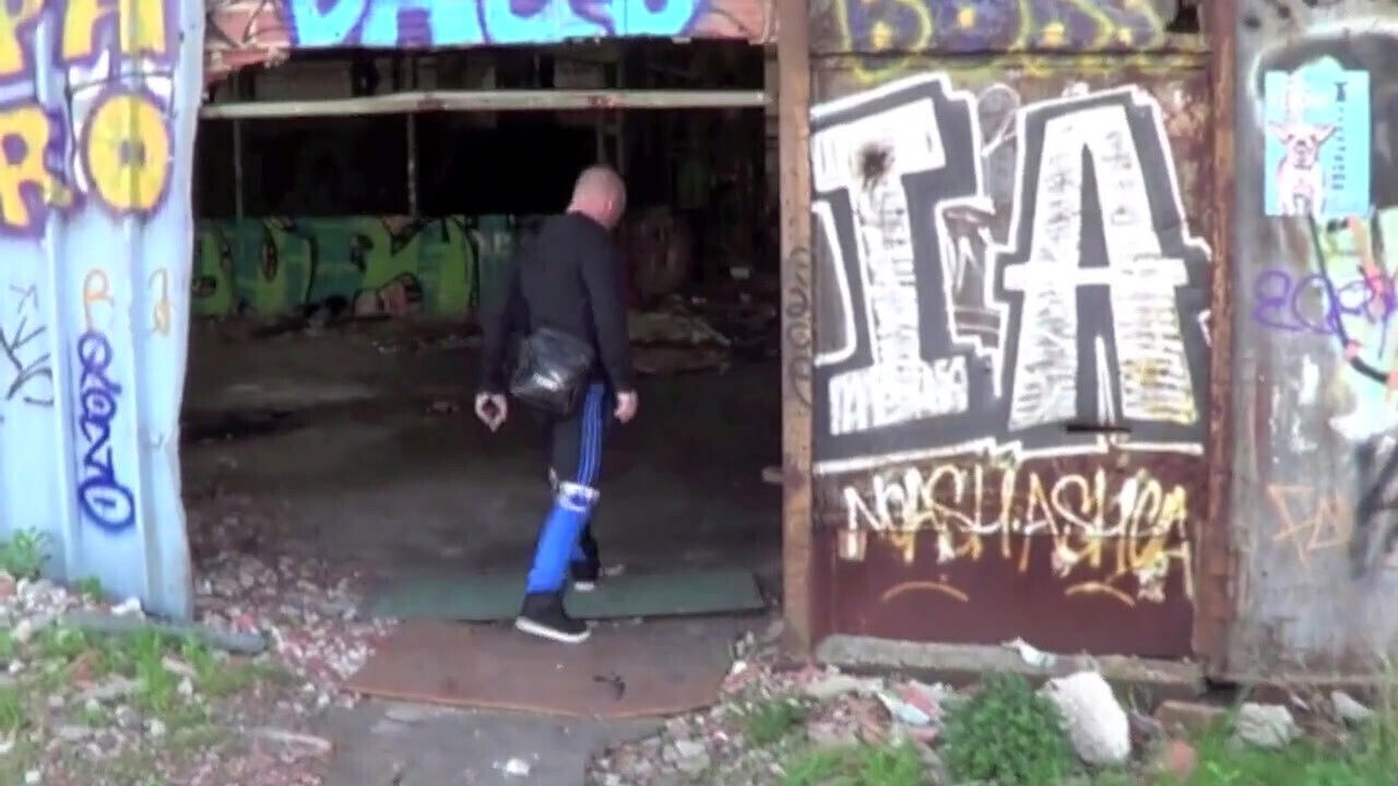 John fucked outdoor by straight motorbiker