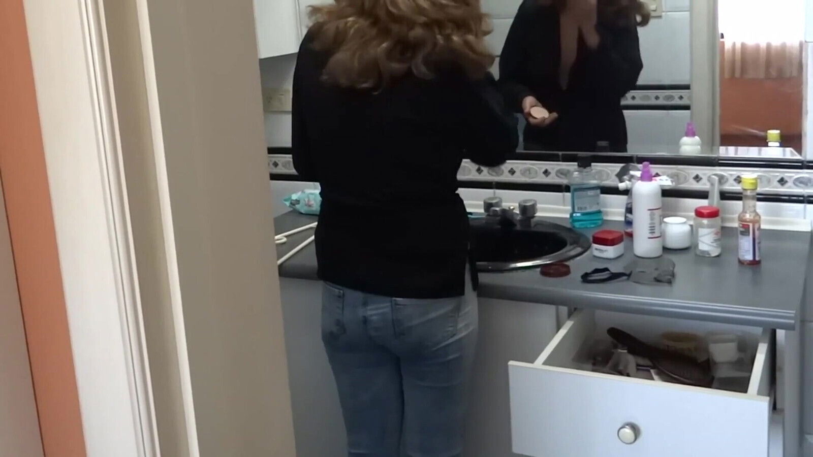 Stepson Records Me While I Dress and Show off in Lingerie, He Wants to Fuck Me