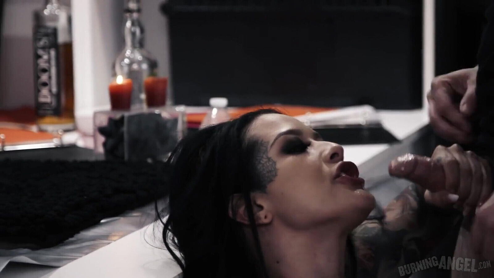 Burning Angel - Gorgeous Gothic Babe Katrina Jade Gets Her Pussy and Face Fucked Until Messy Facial