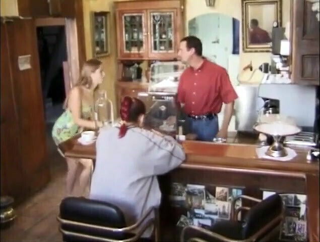 Horny dude walks in on hot babe in the restroom and gives her a good bang