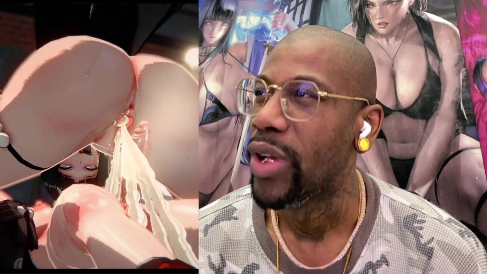 Anime Transgender Girl Cumming so Fucking Hard in a Tight Bald Pussy Slut