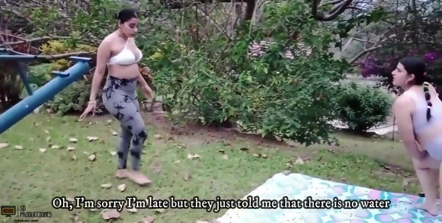 Horny Lesbians Doing Yoga and Licking Their Pussies