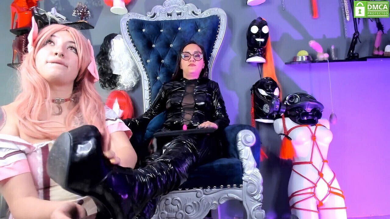 Foot worshipper licks the shoes of Abbymora Mistress and Chubbyvanniie