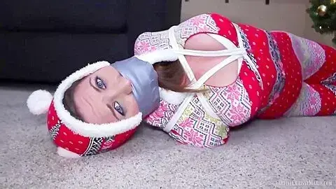 Young Chrissy Is Hogtied And Gagged As Holiday Gift