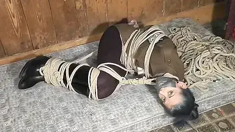 Blue Haired Girl Tied Up And Blanket Bondage