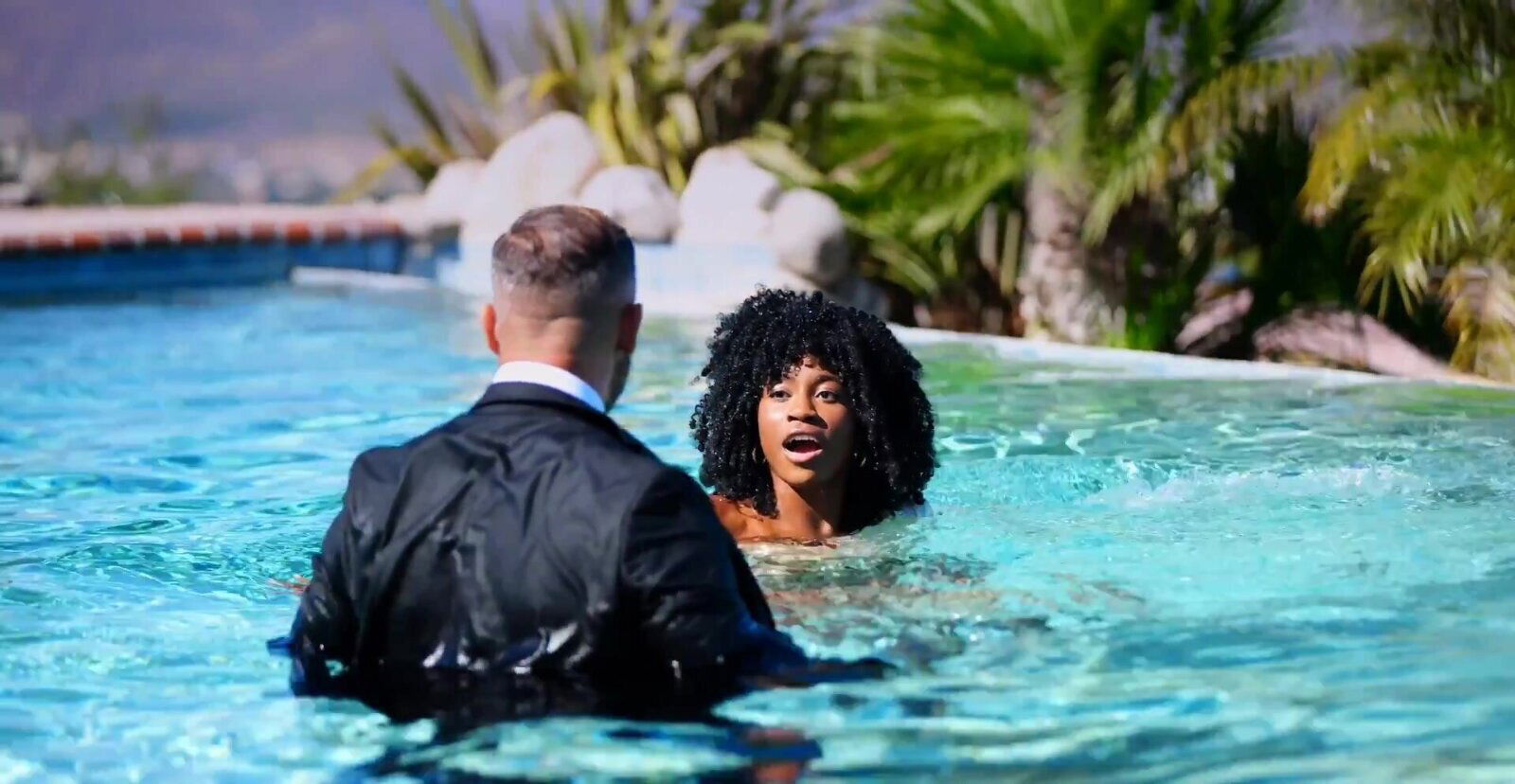 Nicole Kitt enjoys sensual sex with her boyfriend by the pool