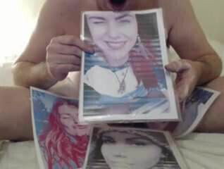 Caroline gets covered in my hot spunk