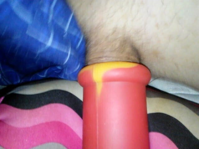 Horny straight male fucking his silicone bong 420