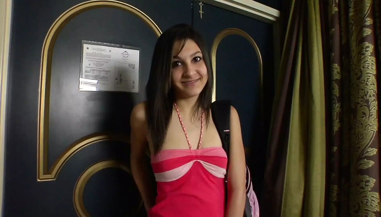 The horny young girl gets her pussy penetrated