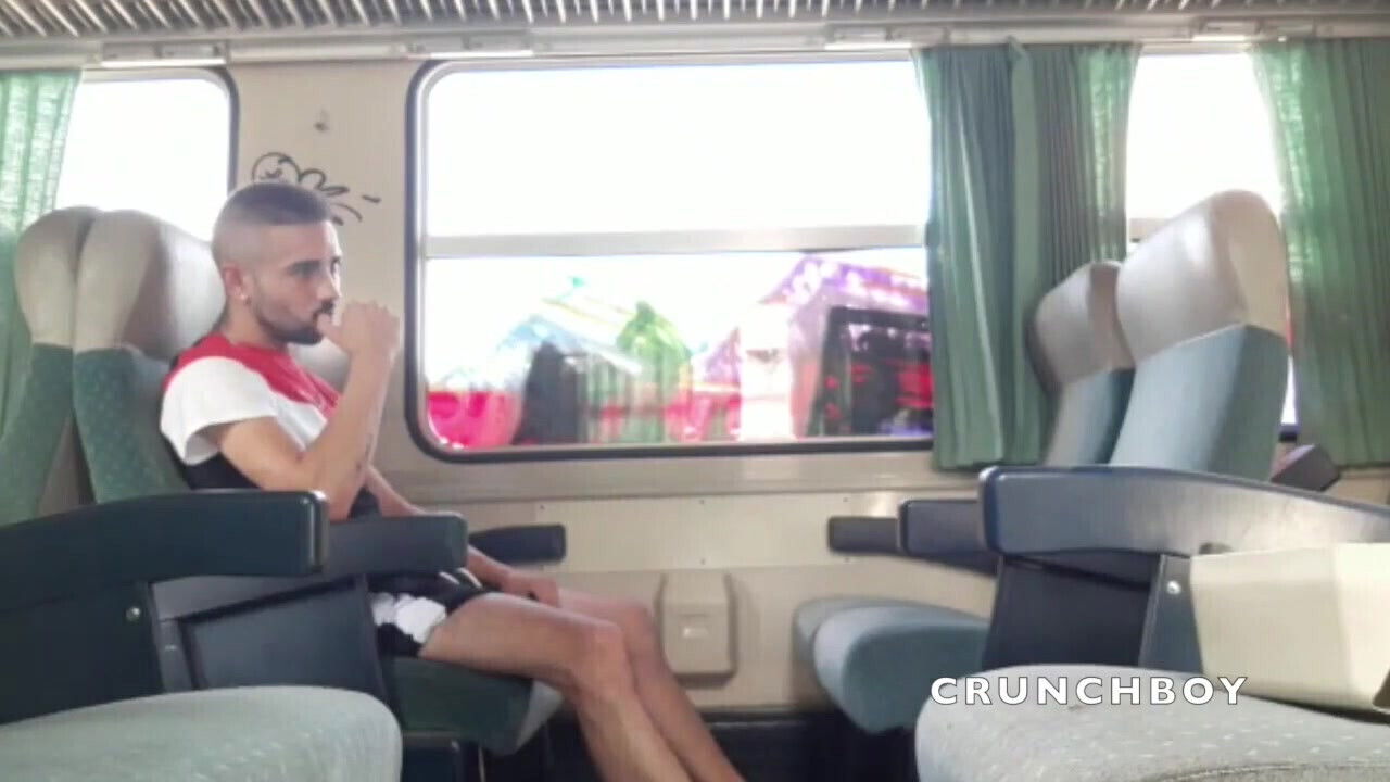 Fucked bareback by straight in the train