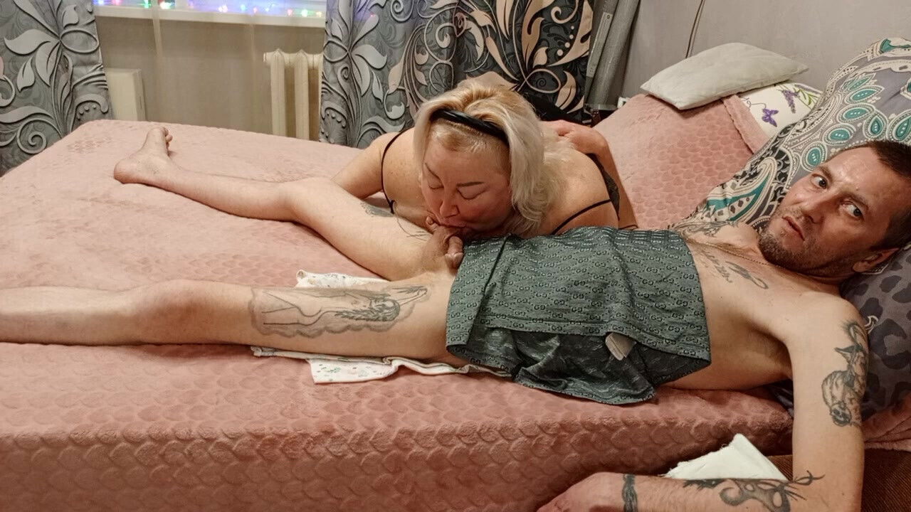 Neighbor loves sucking cock and swallowing my cum