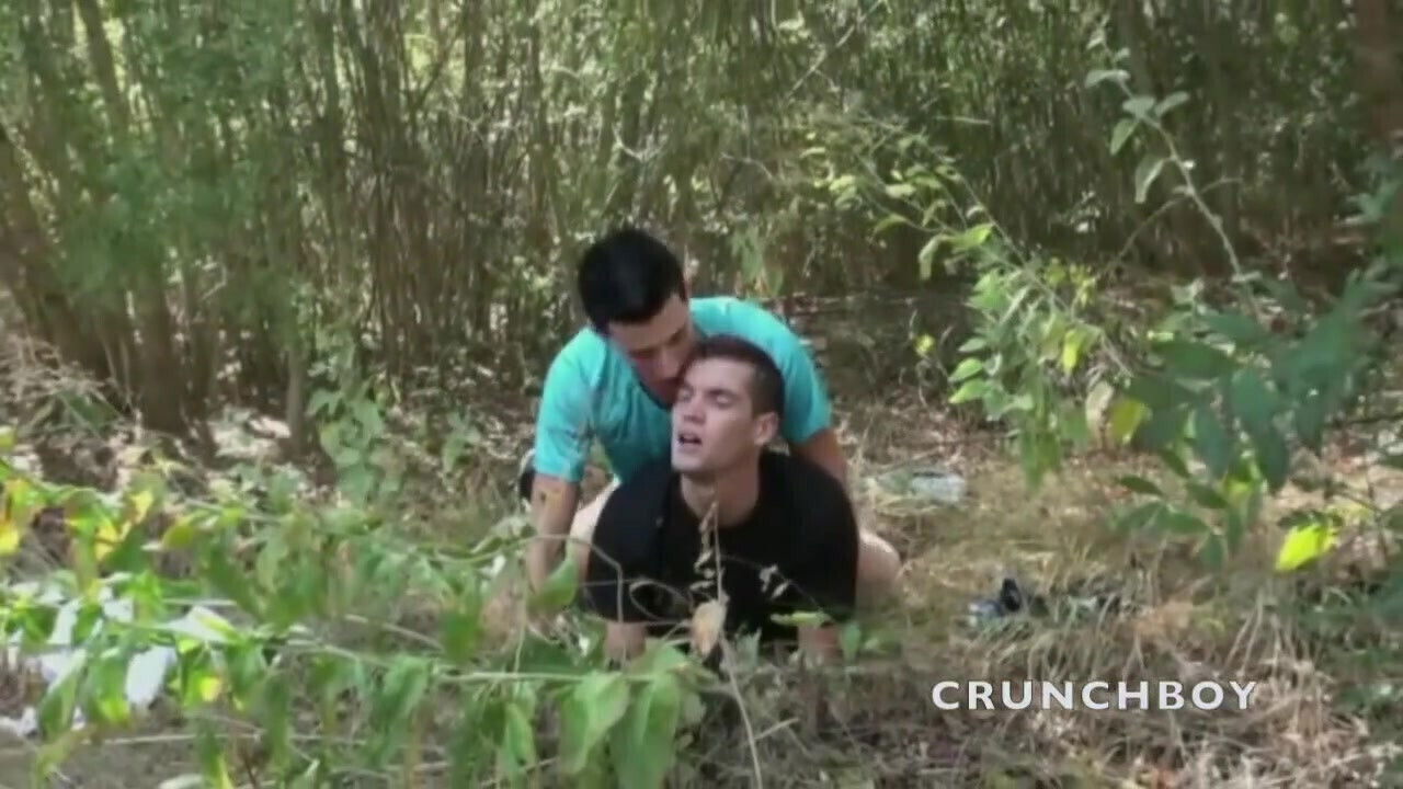 Sexy straight curious have fun in exhib cruising forest with gay twink