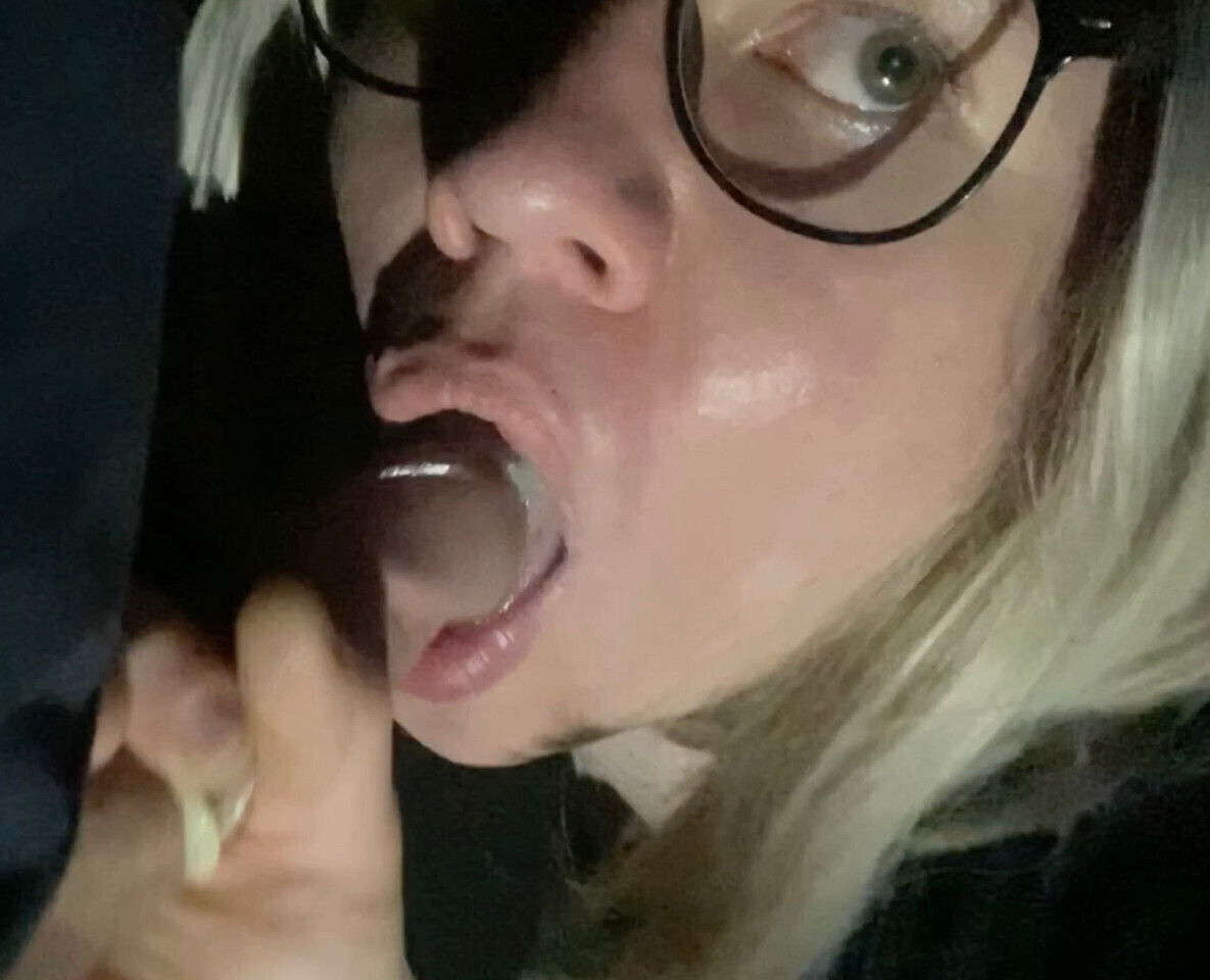 Public drooling close-up