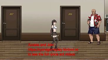 Cute brunette having sex with many men in Dk city fantasy hentai game