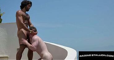 RAGING STALLION - Rooftop Raw - Hairy Hunk Smashes Jock Overlooking Paradise