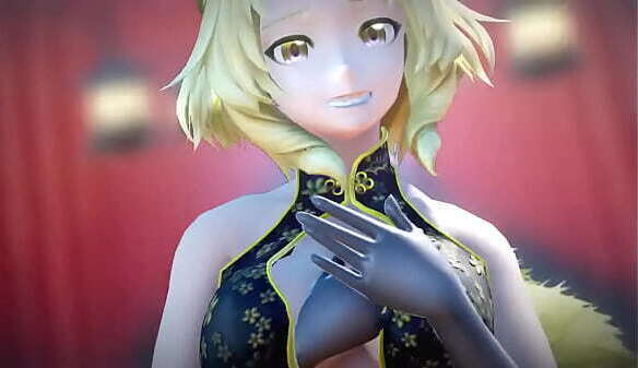 A Kitsune Girl in a China Dress