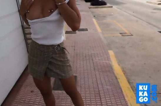Fit Teen Strips in Public and Fucks a Stranger's Huge Dick