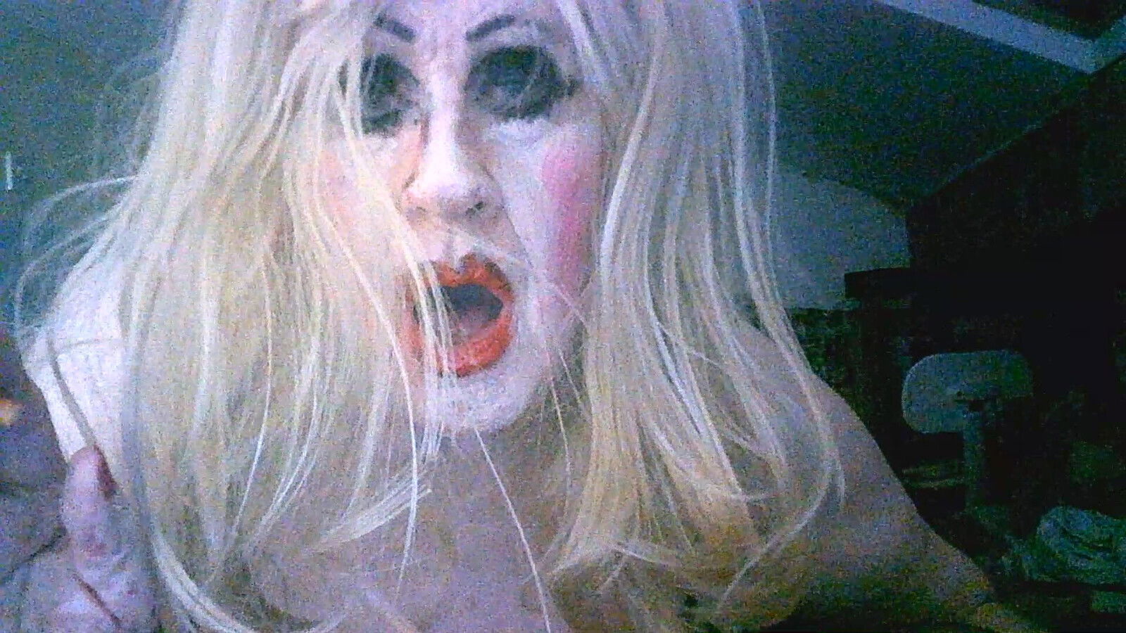 Trashy tranny cumslut Sarah enjoys a smoke after being fucked by random old strangers at a dogging site